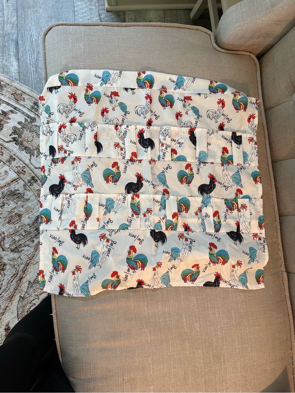 Rooster Print women or kids apron to hold eggs